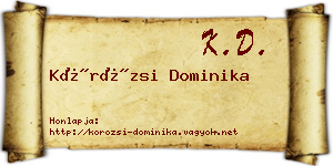 Körözsi Dominika névjegykártya